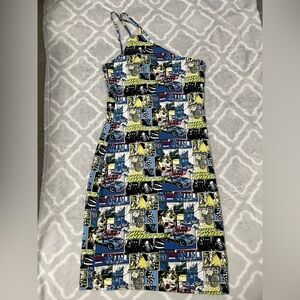 NWT Forever 21 Women's Sz M Dress Comic Book Print Car Racing Asymmetrical